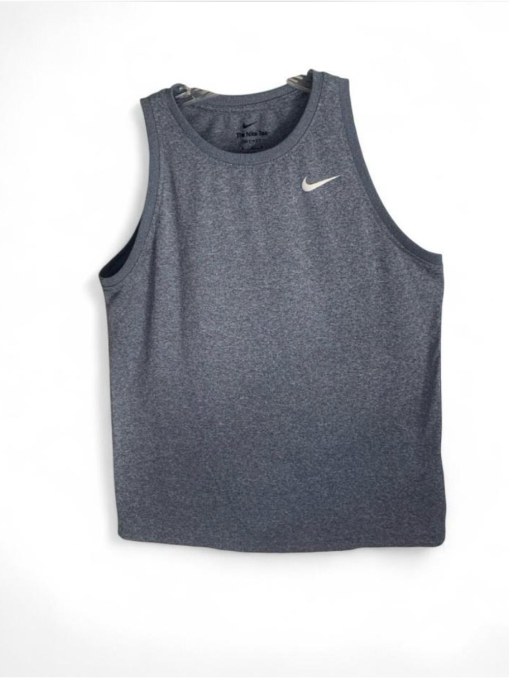 The nike tee grey dri-fit tank top Size M gym sport lounge athletic